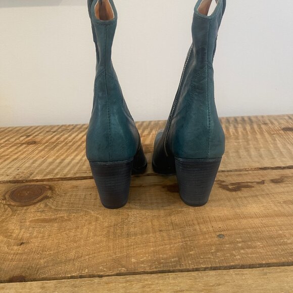 Free People Brayden Western Boot NWOT in Petrol Blue Size 37.5 (US 7) - Picture 10 of 13